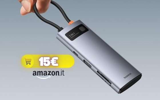 Hub USB C 7in1 per ogni comodità su MacBook e non solo (15€ su Amazon)