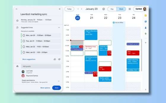 Gemini trova l'orario perfetto per le riunioni su Calendar