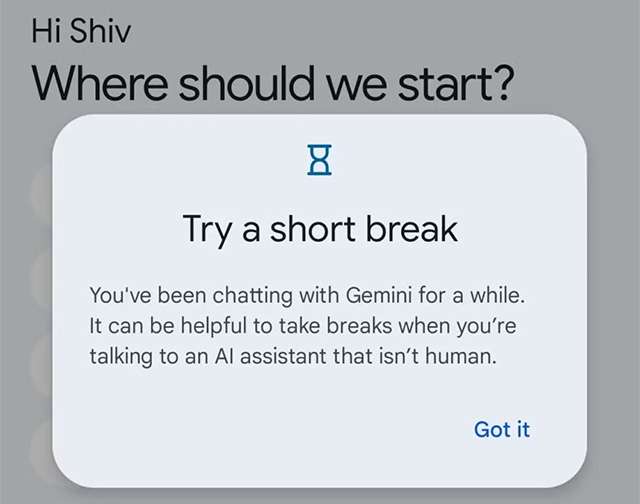 Gemini consiglierà di fare una pausa