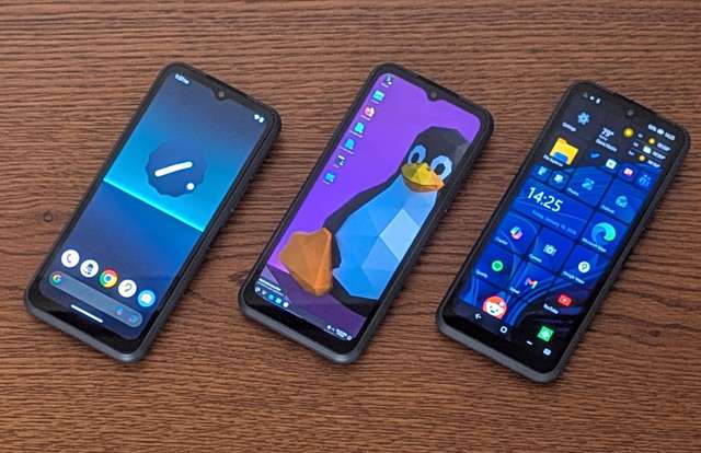 I tre sistemi operativi di NexPhone: Android, Linux e Windows