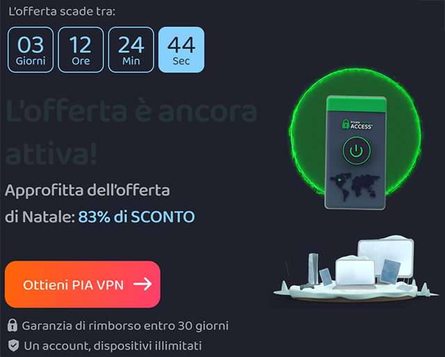 L'offerta sulla VPN di Private Internet Access