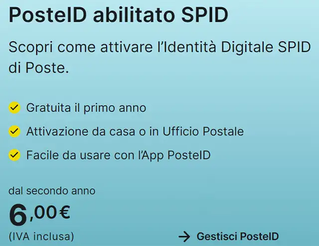 Lo SPID di Poste Italiane è diventato a pagamento