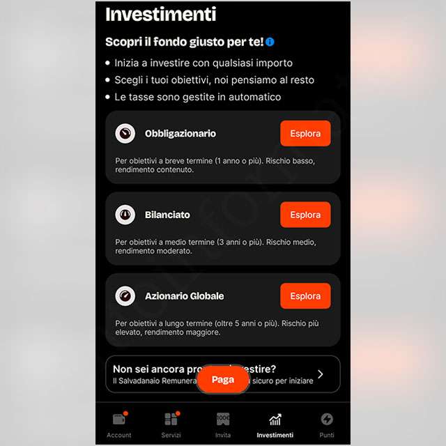La nuova sezione Investimenti di Satispay