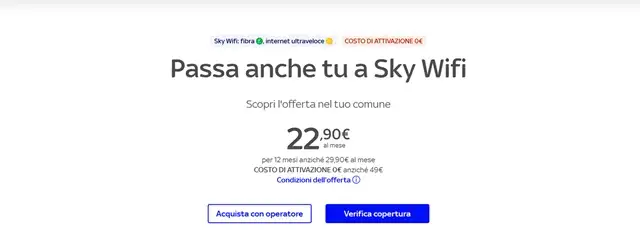 sky wifi offerta 22,90 euro