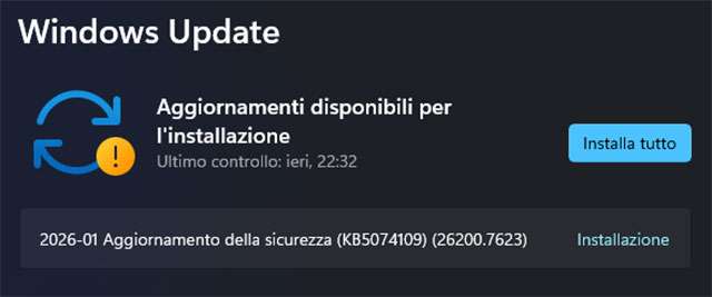 L'aggiornamento KB5074109 per le versioni 25H2 e 24H2 di Windows 11