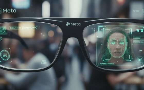 Smart glass di Meta con riconoscimento facciale?