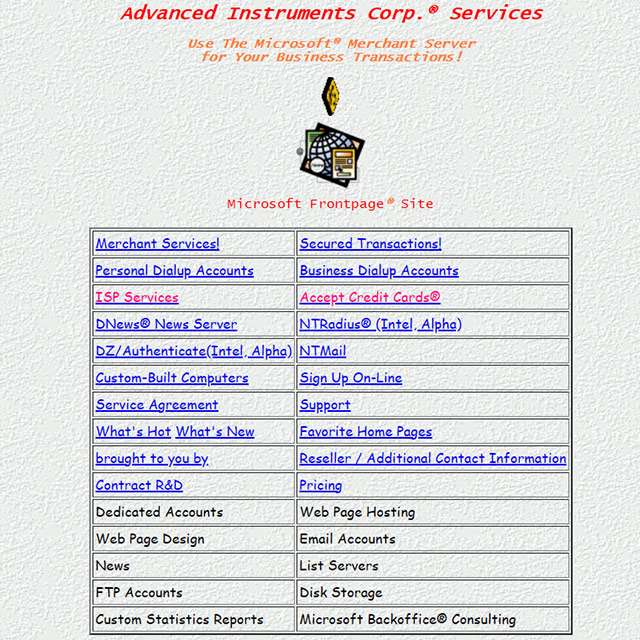 La versione del sito ai.com datata 1995