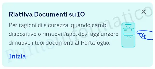 Dopo la reinstallazione è necessario attivare nuovamente Documenti su IO