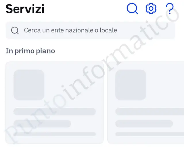 Down per la sezione Servizi dell'app IO