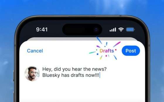 Bluesky insegue X e Threads, arrivano le bozze (finalmente)