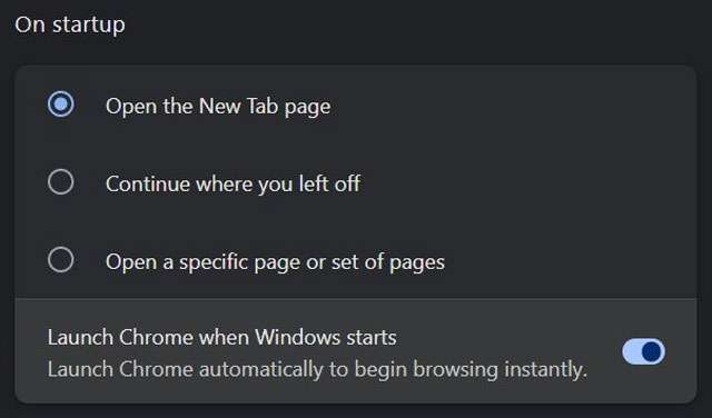 La nuova impostazione di Chrome per l'avvio automatico su Windows 11