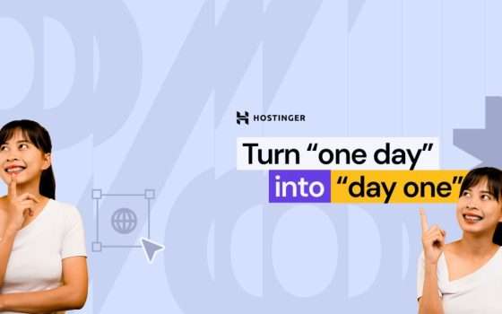 Con Hostinger crei il tuo sito in pochi secondi e con meno di 3€