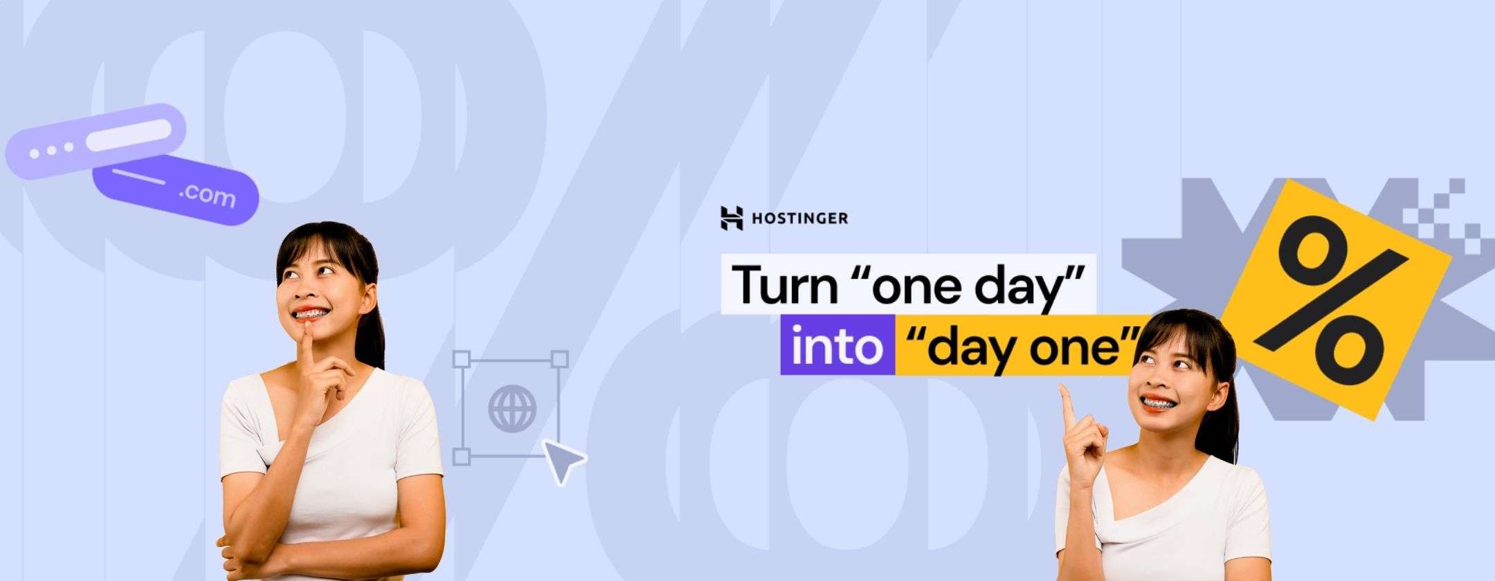 Con Hostinger crei il tuo sito in pochi secondi e con meno di 3€