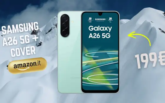 Samsung A26 5G + cover delle Olimpiadi in regalo a soli 199€ su Amazon