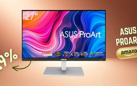 Un monitor che diventa visione: ASUS ProArt 4K IPS scontato di 150€