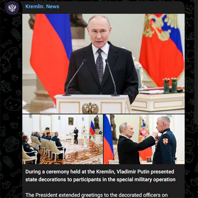 Il canale ufficiale Telegram del Cremlino