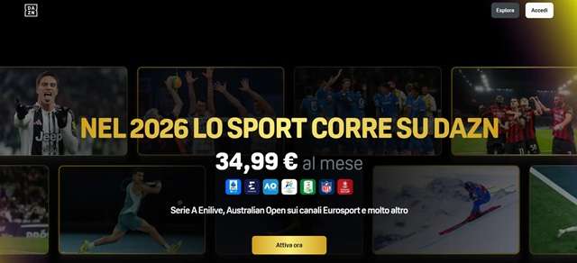 dazn gennaio 2026