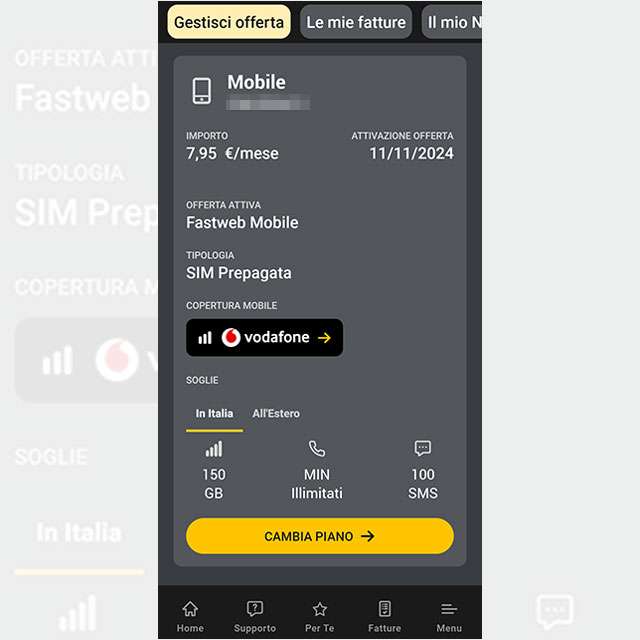 L'app MyFastweb non include ancora alcun riferimento al rincaro