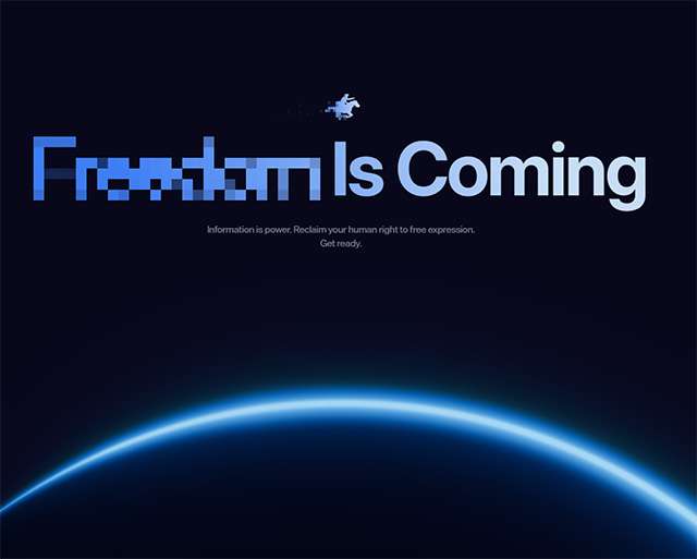 La homepage del sito freedom.gov