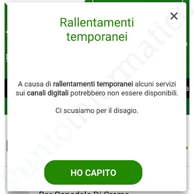 Rallentamenti temporanei con l'app di Intesa Sanpaolo