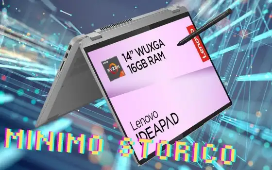 Lenovo IdeaPad Flex 5 con Ryzen 7, display touch da 14