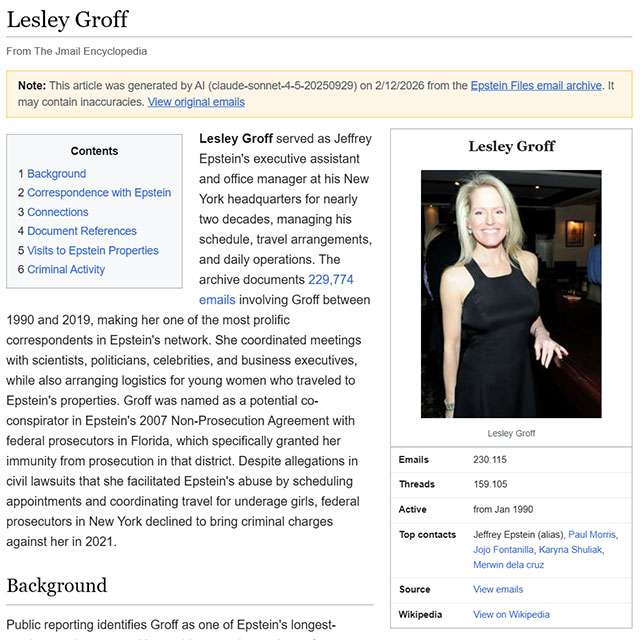 Lesley Groff su Jwiki