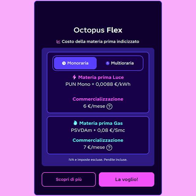 La tariffa Octopus Flex
