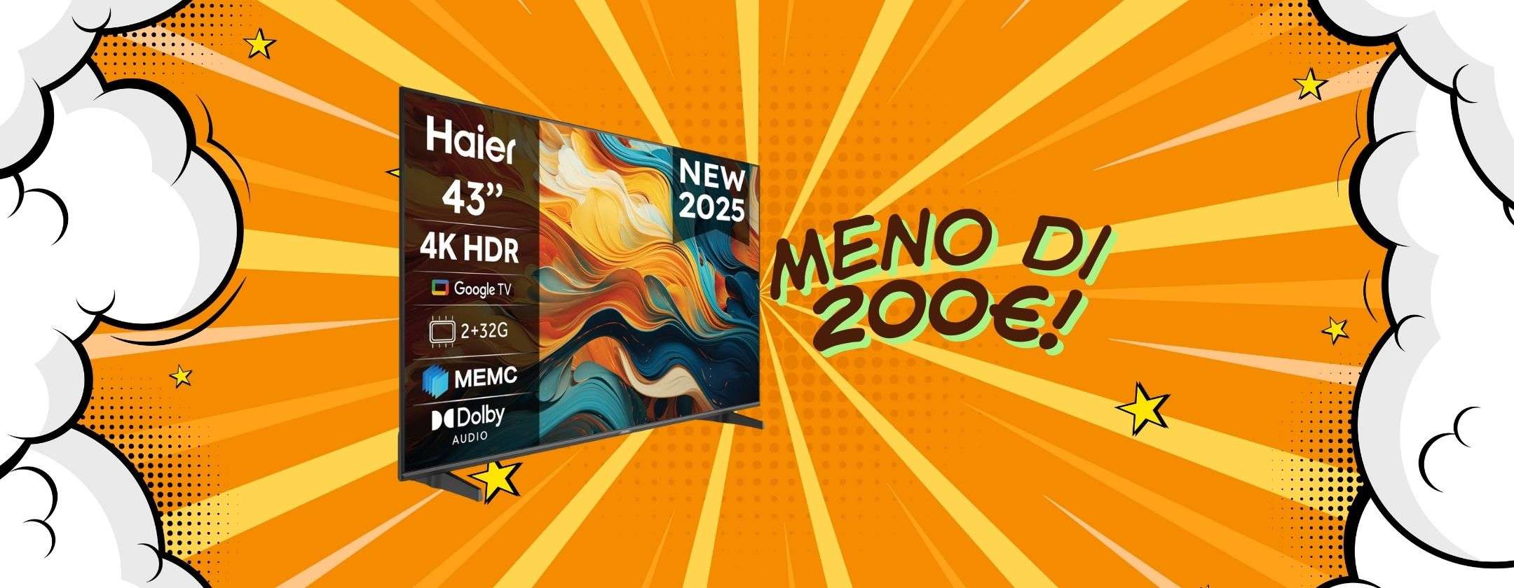 smart-tv-4k-43-pollici-haier-tua-a-meno-di-200-euro-su-amazon