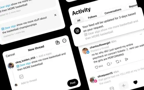 Dear Algo su Threads, la funzione per personalizzare il feed
