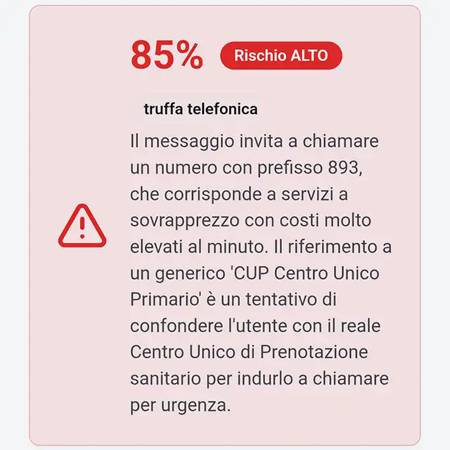 VerificaTruffa indica una possibilità elevata che si tratti di un raggiro