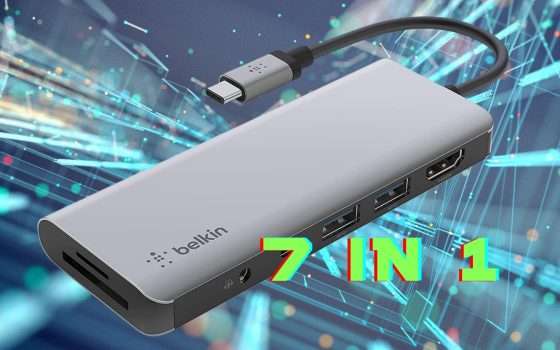 Tutte le porte che ti servono in questo Hub USB 7 in 1 a prezzo mini