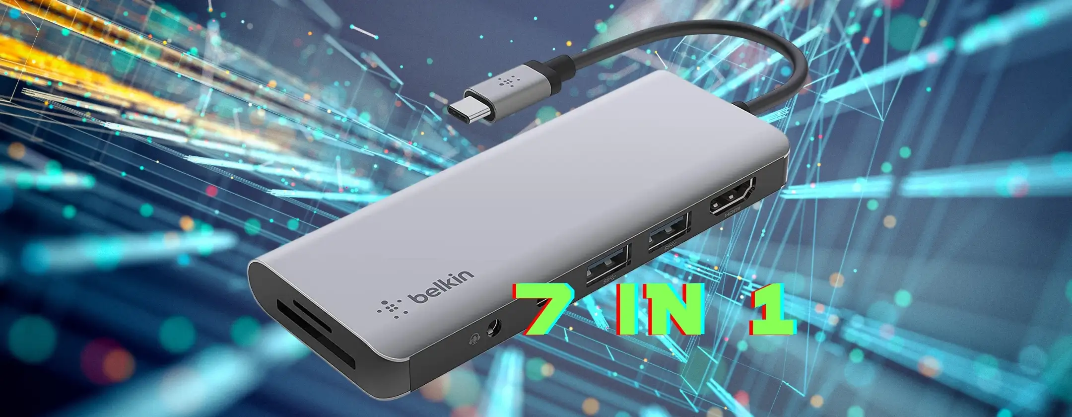 Tutte le porte che ti servono in questo Hub USB 7 in 1 a prezzo mini