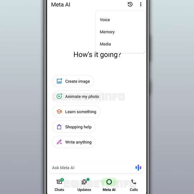 È in arrivo una sezione di WhatsApp tutta dedicata a Meta AI