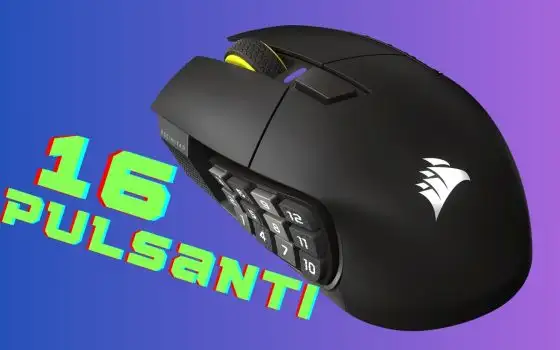 16 pulsanti programmabili e 33K DPI: Corsair SCIMITAR ELITE WIRELESS SE