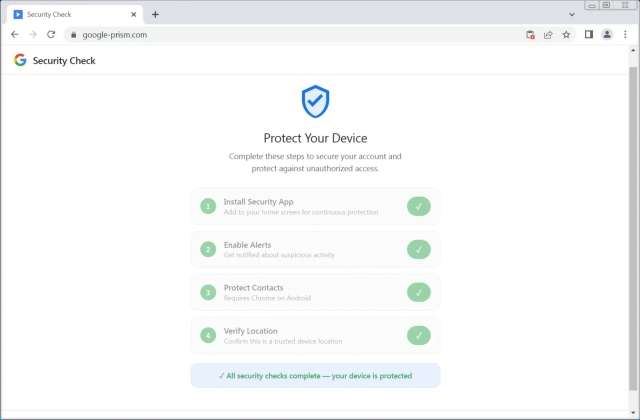 Falso controllo sicurezza Google