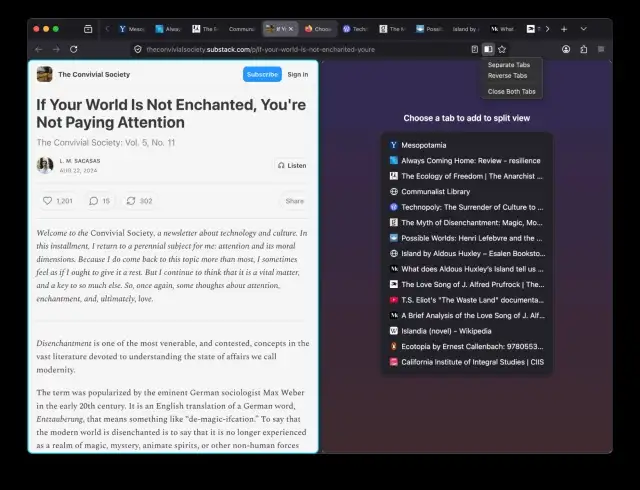 Firefox Split View
