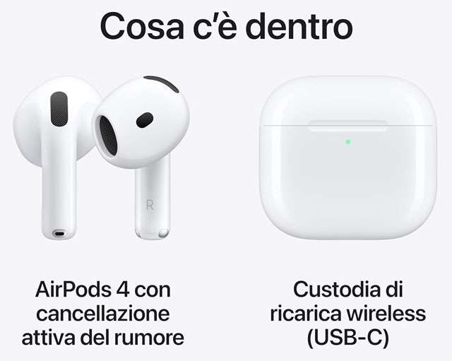 Gli auricolari wireless AirPods 4 di Apple