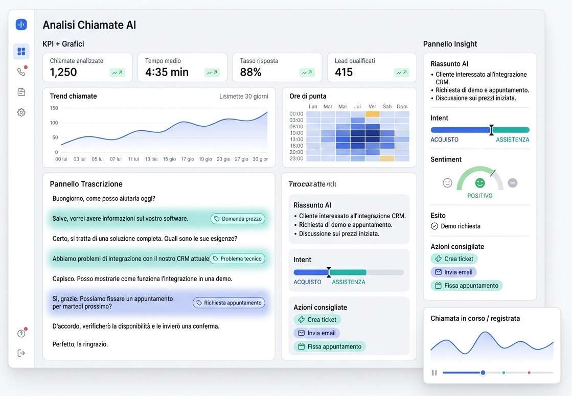 Analisi chiamate AI centralino cloud