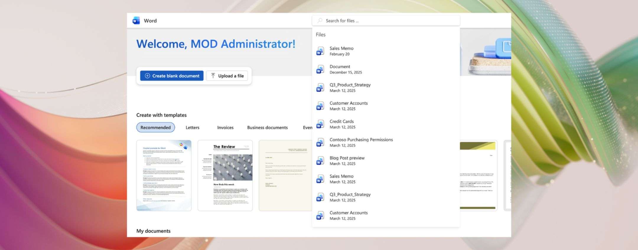 Barra di ricerca visibile su Word, Excel e PowerPoint online