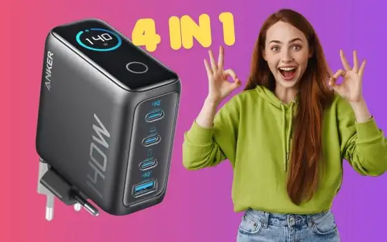 Caricatore USB da 140W con 4 porte velocissime per ricaricare di tutto