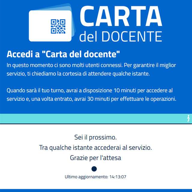 Carta del Docente: in fila per entrare nel portale