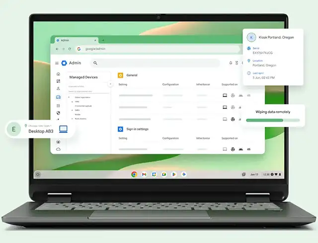 Un computer con il sistema operativo ChromeOS Flex