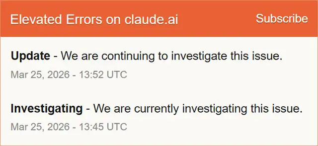 La dashboard di Claude conferma i problemi in corso