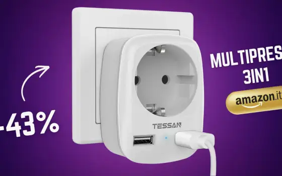 Multipresa 3in1 salvaspazio: a meno di 10€ la usi ovunque in casa