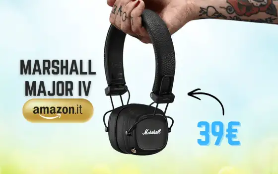 Design ICONICO e batteria da 3gg per le Marshall Major IV: svendute a 39€
