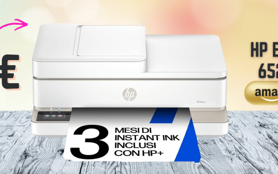 HP Envy6520 scannerizza, copia e stampa anche da smartphone: soli 58€