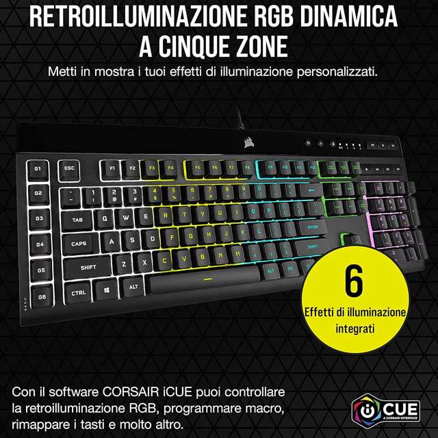 La tastiera da gaming Corsair K55