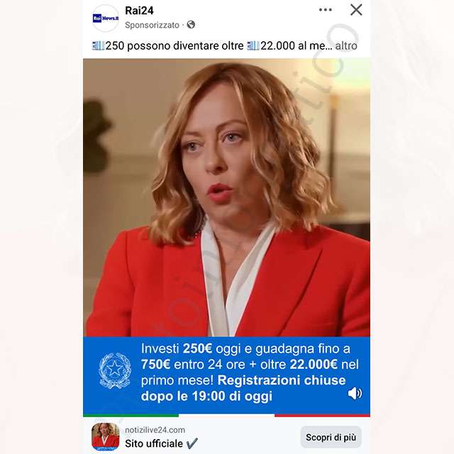 Il deepfake di Giorgia Meloni che propone un investimento: è una truffa