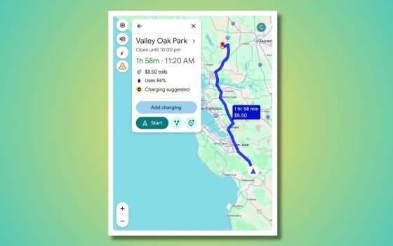 Google Maps stima la carica che resta per le auto elettriche