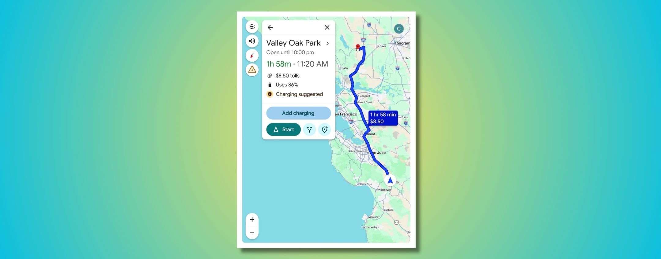 Google Mappe per auto elettriche, arriva la stima della batteria